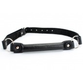 Черный кожаный кляп-трензель на кольцах - БДСМ Арсенал - купить с доставкой в Майкопе