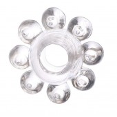 Прозрачное гелевое эрекционное кольцо-цветок - Toyfa Basic - в Майкопе купить с доставкой