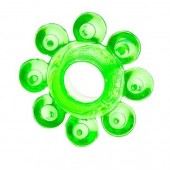 Зеленое эрекционное кольцо-цветок - Toyfa Basic - в Майкопе купить с доставкой