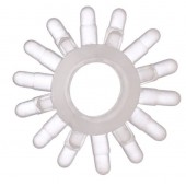 Прозрачное гелевое эрекционное кольцо с шипиками - Toyfa Basic - в Майкопе купить с доставкой