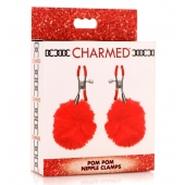 Красные зажимы на соски с помпонами Pom Pom - XR Brands - купить с доставкой в Майкопе