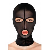 Черная сетчатая маска на голову с отверстиями для глаз и рта - Fetish Tentation - купить с доставкой в Майкопе