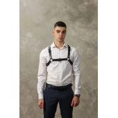 Черная мужская кожаная портупея №4 - БДСМ Арсенал - купить с доставкой в Майкопе