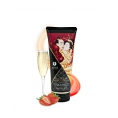 Массажный крем для тела с ароматом клубники и шампанского Sparkling Strawberry Wine - 200 мл. - Shunga - купить с доставкой в Майкопе