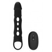 Черная насадка-удлинитель Vibrating Extender With Remote с вибрацией - Dream Toys - в Майкопе купить с доставкой
