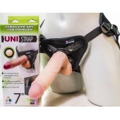 Страпон-унисекс с двумя насадками UNI strap 7  Harness - 19 и 16 см. - LOVETOY (А-Полимер) - купить с доставкой в Майкопе