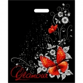 Черный пакет Glamour с вырубной ручкой (38х47 см) - Сима-Ленд - купить с доставкой в Майкопе