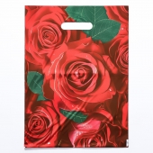 Пакет с цветочным принтом и вырубной ручкой (30х40 см) - Сима-Ленд - купить с доставкой в Майкопе