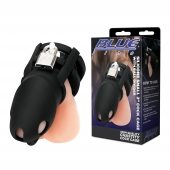 Черная клетка для пениса Silicone Small 2 in Cock Cage With Ball Divider - BlueLine - купить с доставкой в Майкопе