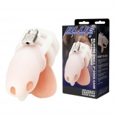 Белая клетка для пениса Silicone Small 2 in Cock Cage With Ball Divider - BlueLine - купить с доставкой в Майкопе