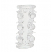 Прозрачная насадка на пенис с шипами и бугорками JELLY JOY LUST CLUSTER CLEAR - Dream Toys - в Майкопе купить с доставкой