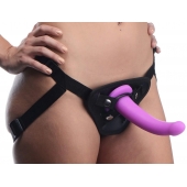 Лиловый поясной страпон Navigator Silicone G-Spot Dildo with Harness - 17,8 см. - XR Brands - купить с доставкой в Майкопе