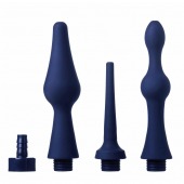Набор из 3 универсальных насадок для анального душа Universal 3 Piece Silicone Enema Attachment Set - XR Brands - купить с доставкой в Майкопе