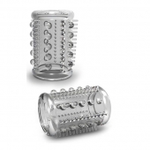 Прозрачная насадка с шипами и шишечками STAY HARD COCK SLEEVE 03 CLEAR - Blush Novelties - в Майкопе купить с доставкой