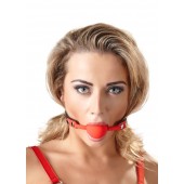 Силиконовый кляп-шар на чёрных ремешках Red Gag silicone - Orion - купить с доставкой в Майкопе