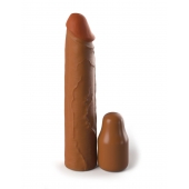 Коричневая насадка на член 2  Silicone X-tension - 20,3 см. - Pipedream - в Майкопе купить с доставкой