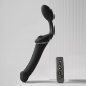 Черный безремневой вибрострапон Strap-On-Me Multi Orgasm Size XL - Strap-on-me - купить с доставкой в Майкопе