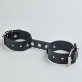 Черные кожаные наручники-фиксатор - Sitabella - купить с доставкой в Майкопе