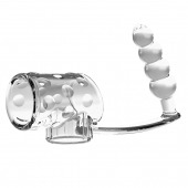 Прозрачная насадка на пенис и мошонку с анальным стимулятором Rilley - Baile - в Майкопе купить с доставкой