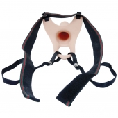 Телесный полый страпон на ремешках - 16,5 см. - Boys of Toys - купить с доставкой в Майкопе