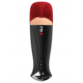 Телесный мастурбатор-вагина в черной колбе с вибрацией Fuck-O-Matic Pro XL - Pipedream - в Майкопе купить с доставкой