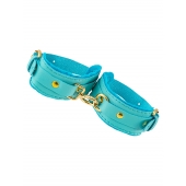 Голубые двуслойные кожаные оковы - Pecado - купить с доставкой в Майкопе