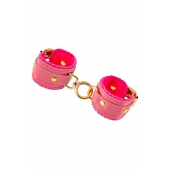 Розовые двуслойные кожаные оковы - Pecado - купить с доставкой в Майкопе