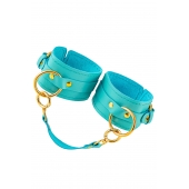 Голубые однослойные кожаные оковы - Pecado - купить с доставкой в Майкопе