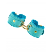 Голубые двуслойные кожаные наручники-браслеты - Pecado - купить с доставкой в Майкопе