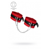 Красно-черные мягкие оковы с одним ремешком и люверсами - Pecado - купить с доставкой в Майкопе