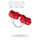 Красные кожаные наручники-браслеты со скруглёнными углами - Pecado - купить с доставкой в Майкопе
