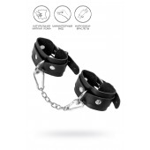 Черные кожаные наручники-браслеты со скруглёнными углами - Pecado - купить с доставкой в Майкопе