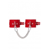 Красные мягкие кожаные оковы с люверсами - Pecado - купить с доставкой в Майкопе