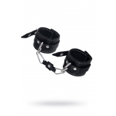 Черные двухслойные наручники с белой строчкой - Pecado - купить с доставкой в Майкопе