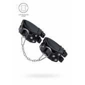 Черные кожаные оковы с двумя ремешками - Pecado - купить с доставкой в Майкопе