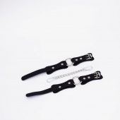 Черные кожаные оковы с кольцом - Crazy Handmade - купить с доставкой в Майкопе