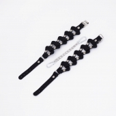 Черные кожаные наручники из звеньев - Crazy Handmade - купить с доставкой в Майкопе