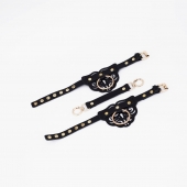 Черные оковы с золотистой фурнитурой - Crazy Handmade - купить с доставкой в Майкопе