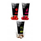 Набор из 3 съедобных лубрикантов JUJU (клубника, малина, кокос) - JuJu - купить с доставкой в Майкопе