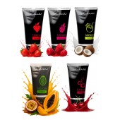 Набор из 5 съедобных лубрикантов JUJU (клубника, малина, тропические фрукты, вишня, кокос) - JuJu - купить с доставкой в Майкопе