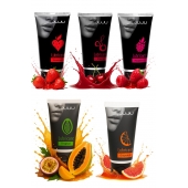 Набор из 5 съедобных лубрикантов JUJU (клубника, малина, тропические фрукты, вишня, грейпфрут) - JuJu - купить с доставкой в Майкопе