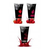 Набор из 3 съедобных лубрикантов JUJU (клубника, малина, вишня) - JuJu - купить с доставкой в Майкопе