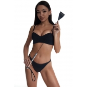 Стек с широким черным кожаным наконечником и металлической ручкой - 67 см. - Crazy Handmade - купить с доставкой в Майкопе