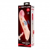 Телесная удлиняющая насадка с рельефом и вибрацией Brad - 21,3 см. - Baile - в Майкопе купить с доставкой