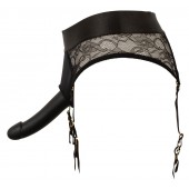 Черный женский страпон Strap-on Set: трусики и насадка - Orion - купить с доставкой в Майкопе