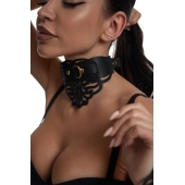 Фигурный чокер с узорами и золотистой фурнитурой - Crazy Handmade - купить с доставкой в Майкопе