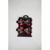 Черно-красные кожаные наручники с бантиками - Crazy Handmade - купить с доставкой в Майкопе