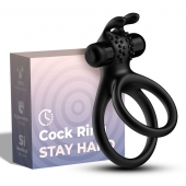 Черное эрекционное виброкольцо с подхватом мошонки Stay Hard - Boys of Toys - в Майкопе купить с доставкой