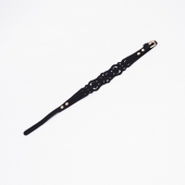 Черный ажурный чокер с золотистой фурнитурой - Crazy Handmade - купить с доставкой в Майкопе