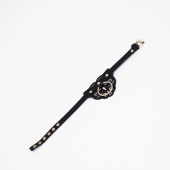 Черный чокер с клепками и золотистой фурнитурой - Crazy Handmade - купить с доставкой в Майкопе